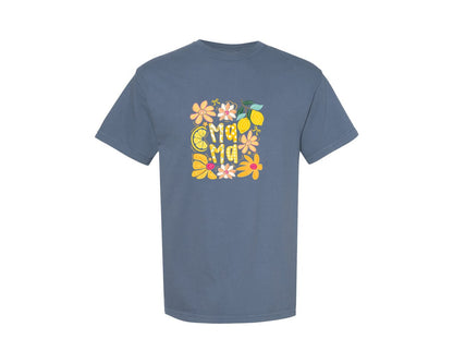 brand:Comfort Colors|color:Blue Jean|Boho Mama Summer Lemon Graphic T-Shirt
