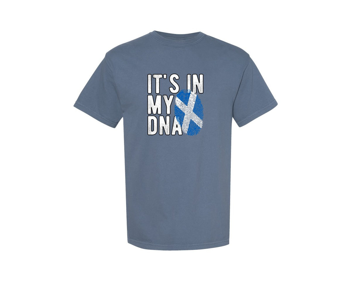 brand:Comfort Colors|color:Blue Jean|Its In My Dna Scotland Flag Graphic T-Shirt
