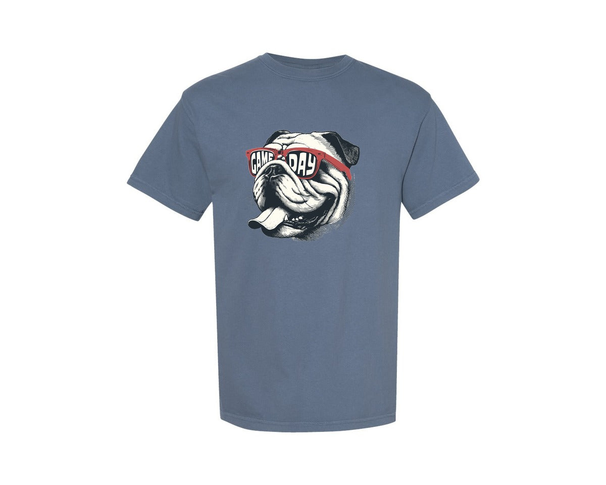brand:Comfort Colors|color:Blue Jean|Bulldogs Retro Game Day Shirt Graphic T-Shirt