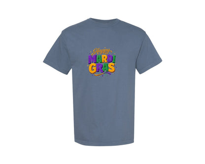 brand:Comfort Colors|color:Blue Jean|Retro Coquette Mardi Gras Lucky Graphic T-Shirt
