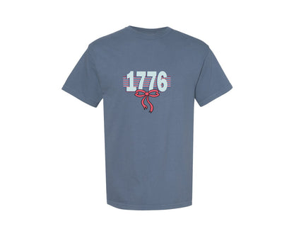 brand:Comfort Colors|color:Blue Jean|Coquette 1776 Preppy 4Th Of July Graphic T-Shirt