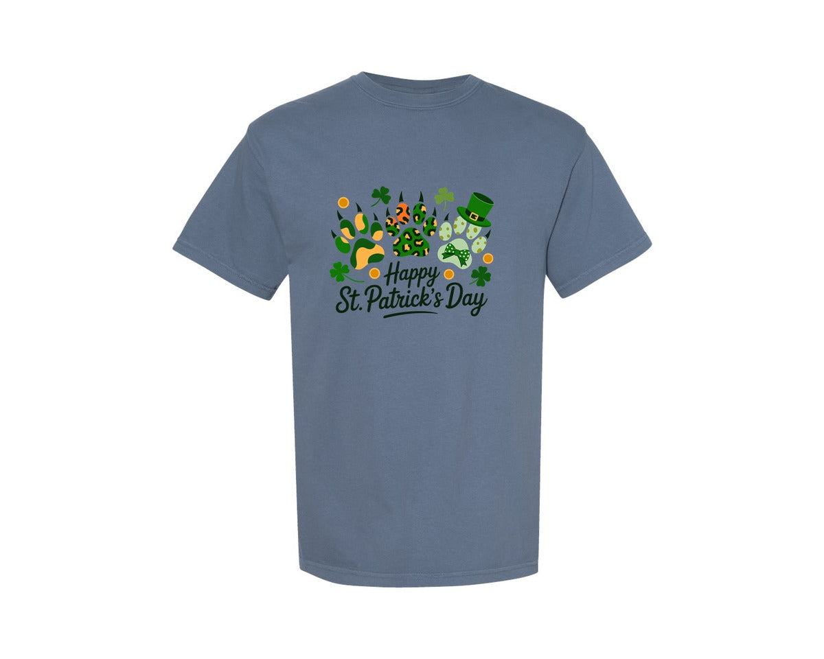 brand:Comfort Colors|color:Blue Jean|Dog St Patricks Day Dog Mom 3 Graphic T-Shirt