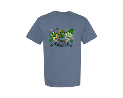 brand:Comfort Colors|color:Blue Jean|Dog St Patricks Day Dog Mom 3 Graphic T-Shirt