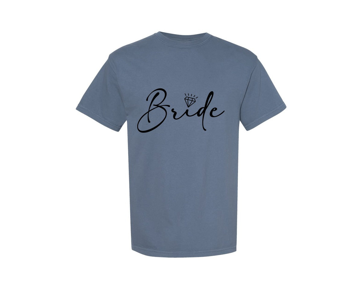 brand:Comfort Colors|color:Blue Jean|Bride Wedding Bridal Party 2 Graphic T-Shirt
