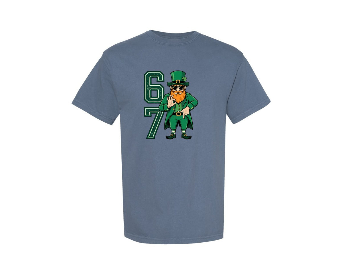 brand:Comfort Colors|color:Blue Jean|Six Seven Leprechaun St Patricks Graphic T-Shirt