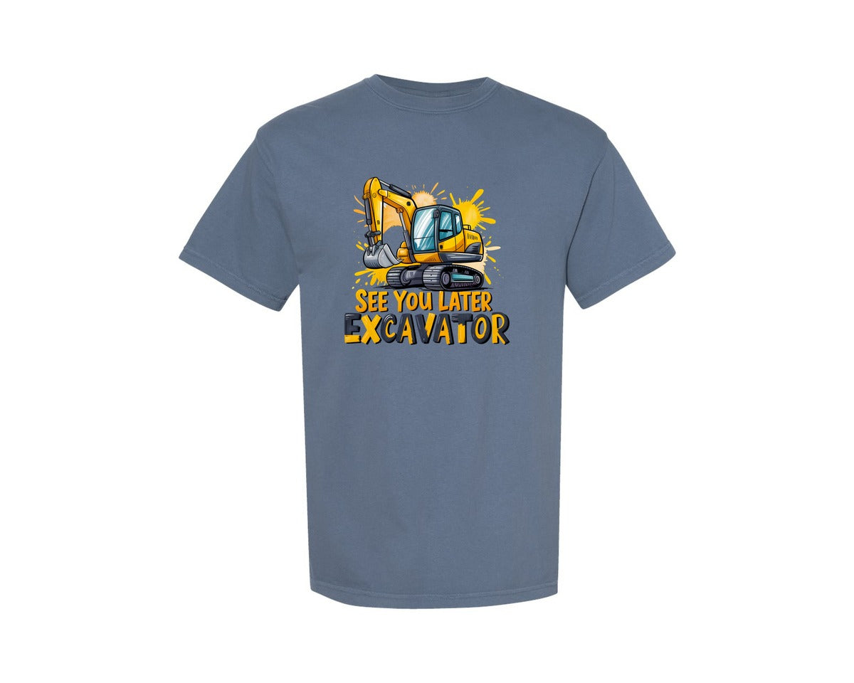 brand:Comfort Colors|color:Blue Jean|Excavator Graphic T-Shirt
