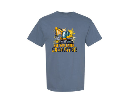 brand:Comfort Colors|color:Blue Jean|Excavator Graphic T-Shirt
