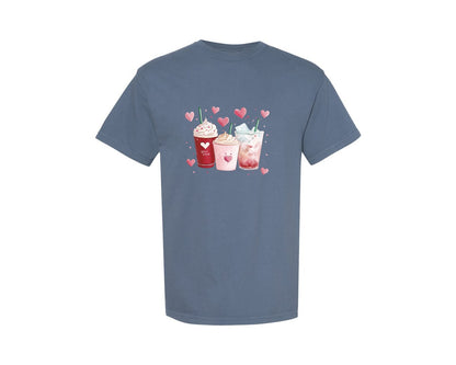 brand:Comfort Colors|color:Blue Jean|Valentines Day Coffee Lover 59 Graphic T-Shirt
