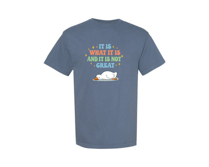brand:Comfort Colors|color:Blue Jean|Funny Duck It Is What It Is Graphic T-Shirt