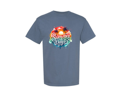 brand:Comfort Colors|color:Blue Jean|Colorful Ocean Beach Summer Days Graphic T-Shirt