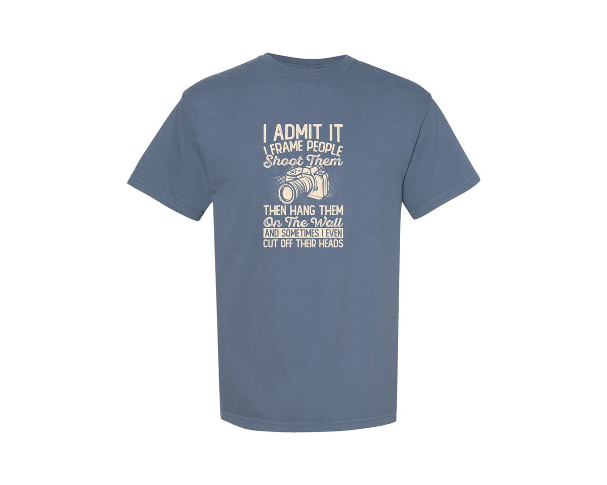 brand:Comfort Colors|color:Blue Jean|Camera Photography T Shirt Design Graphic T-Shirt