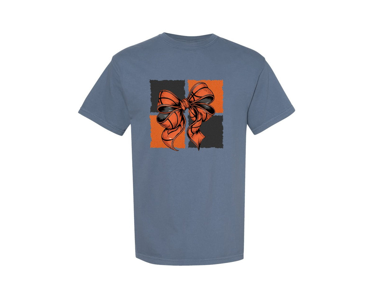 brand:Comfort Colors|color:Blue Jean|Basketball Background Graphic T-Shirt