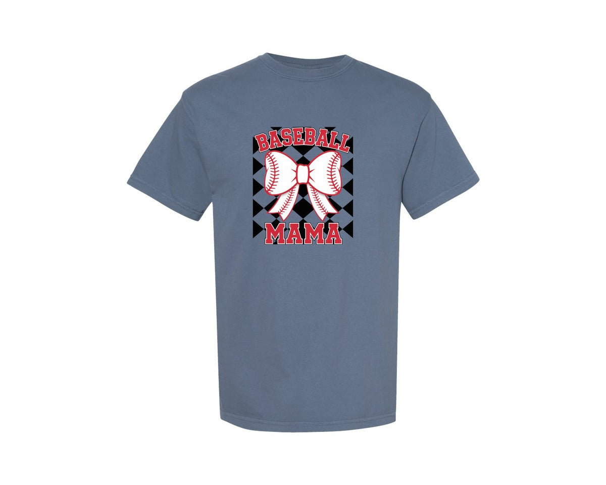 brand:Comfort Colors|color:Blue Jean|Retro Coquette Baseball Mama 2 Graphic T-Shirt