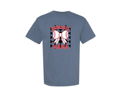 brand:Comfort Colors|color:Blue Jean|Retro Coquette Baseball Mama 2 Graphic T-Shirt