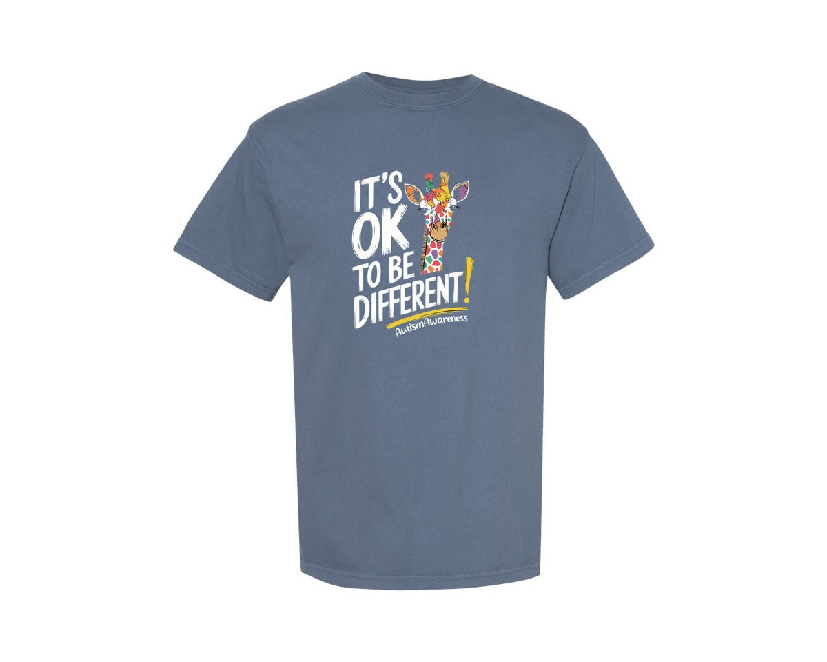 brand:Comfort Colors|color:Blue Jean|Its Ok To Be Different Autism Awareness 17 Graphic T-Shirt
