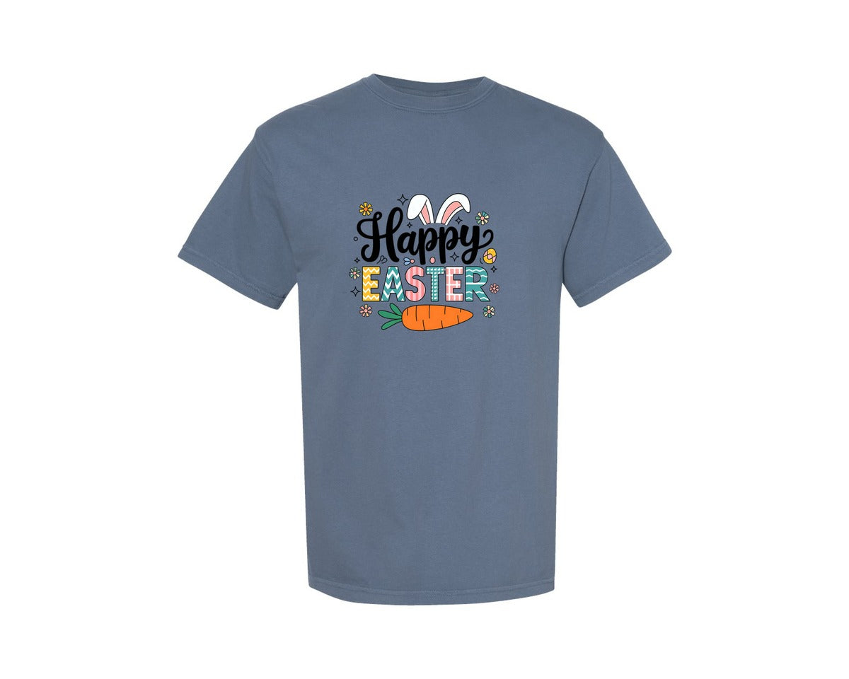 brand:Comfort Colors|color:Blue Jean|Retro Happy Easter Design 7 Graphic T-Shirt