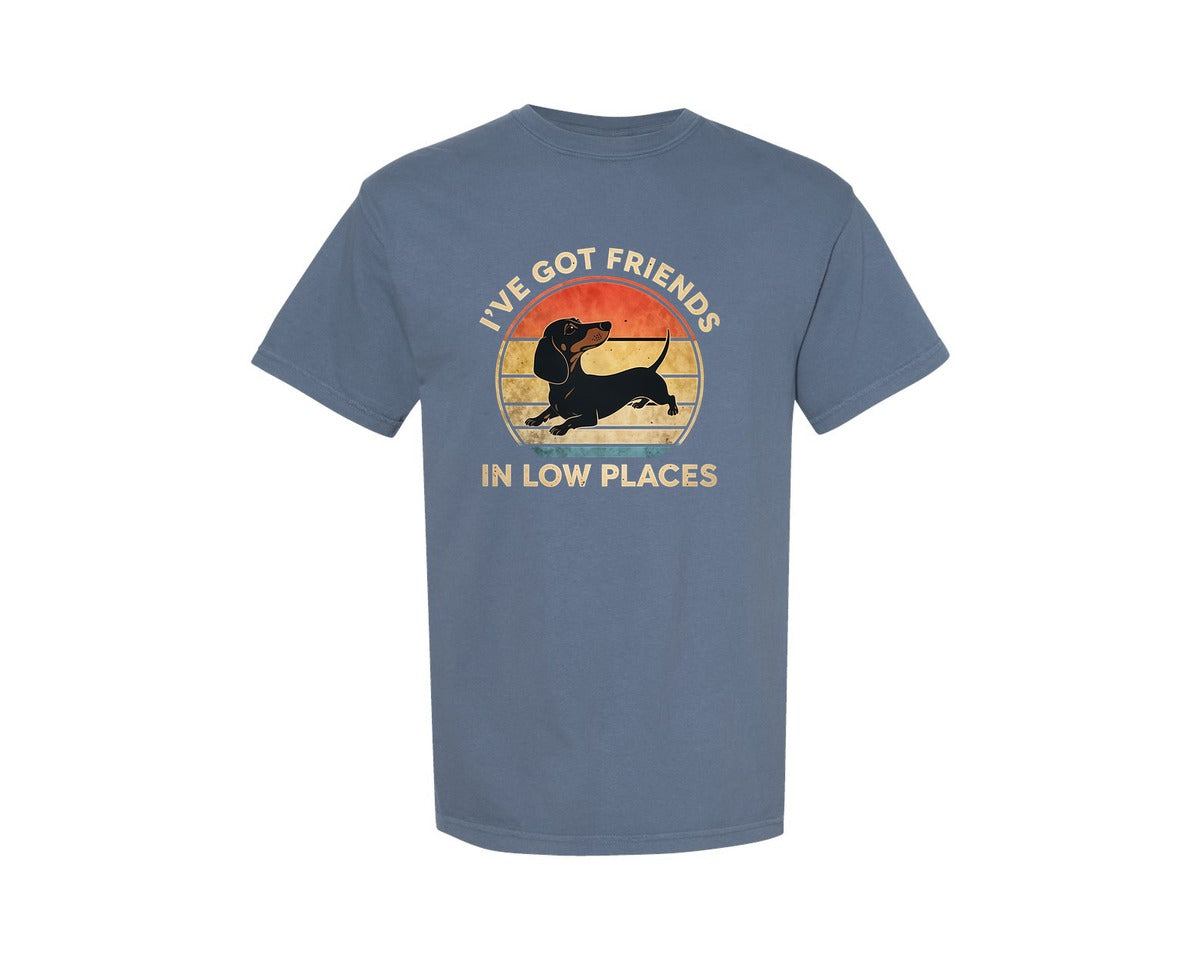 brand:Comfort Colors|color:Blue Jean|Dachshund Ive Got Friends In Low Places 2 Graphic T-Shirt