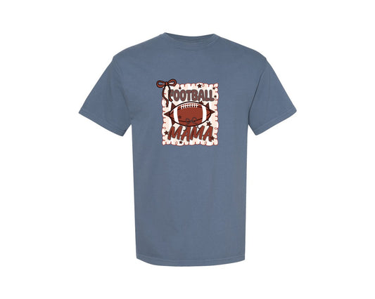Football Mama Football Season Bow Graphic T-Shirt