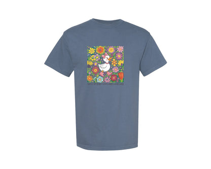 brand:Comfort Colors|color:Blue Jean|Funny Mama Goose Boho Floral Graphic T-Shirt