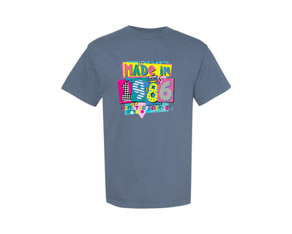 brand:Comfort Colors|color:Blue Jean|Made In 1986 Graphic T-Shirt