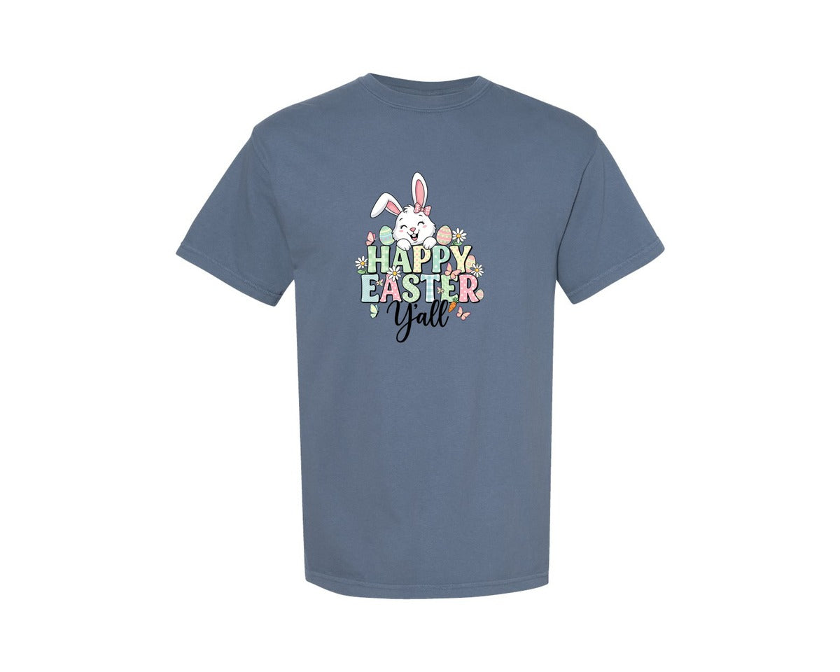 brand:Comfort Colors|color:Blue Jean|Happy Easter Yall 4 Graphic T-Shirt
