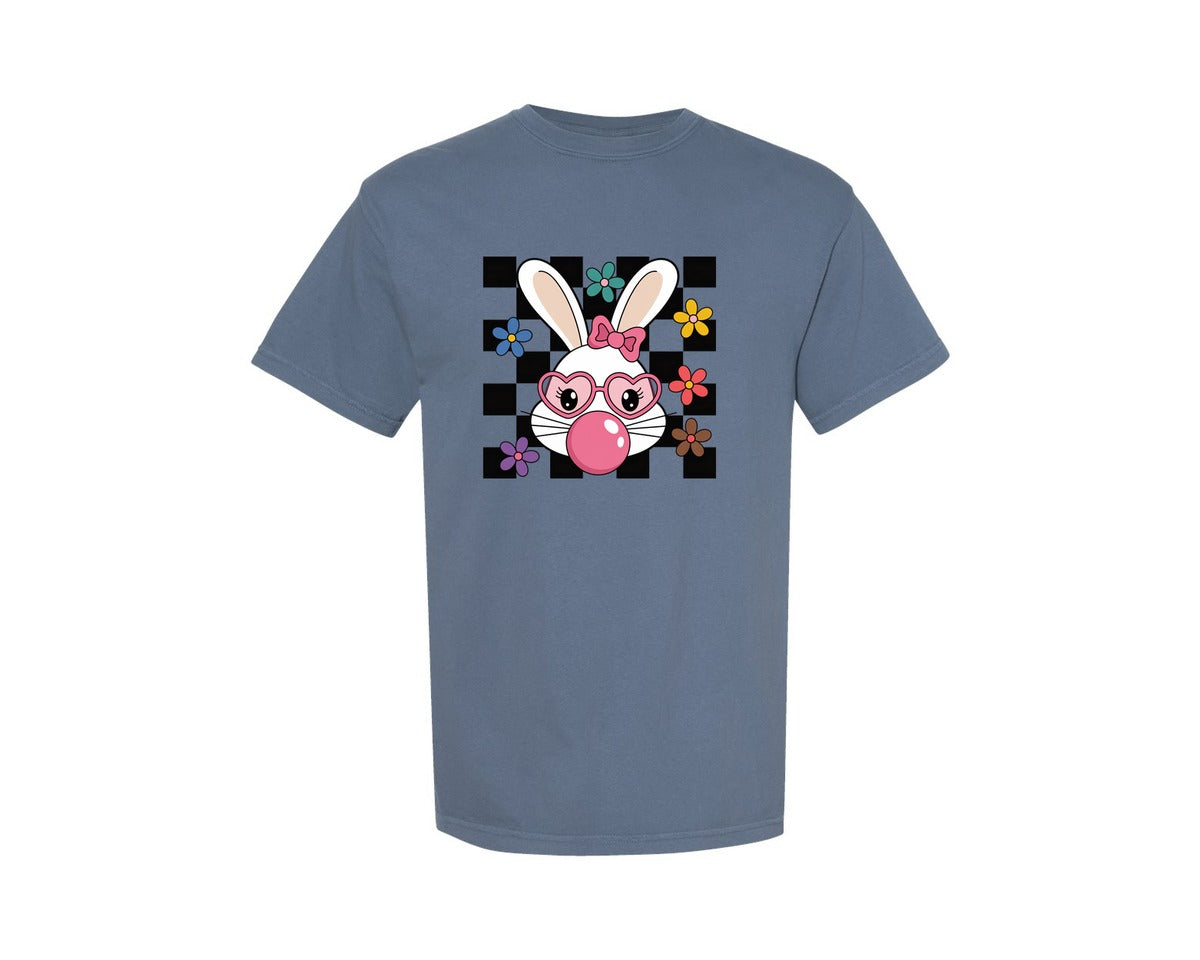 brand:Comfort Colors|color:Blue Jean|Cute Bunny Rabbit Bunny Bubblegum Graphic T-Shirt