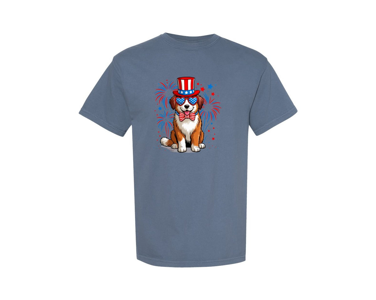 brand:Comfort Colors|color:Blue Jean|Goldendoodle Patriotic 3 Graphic T-Shirt