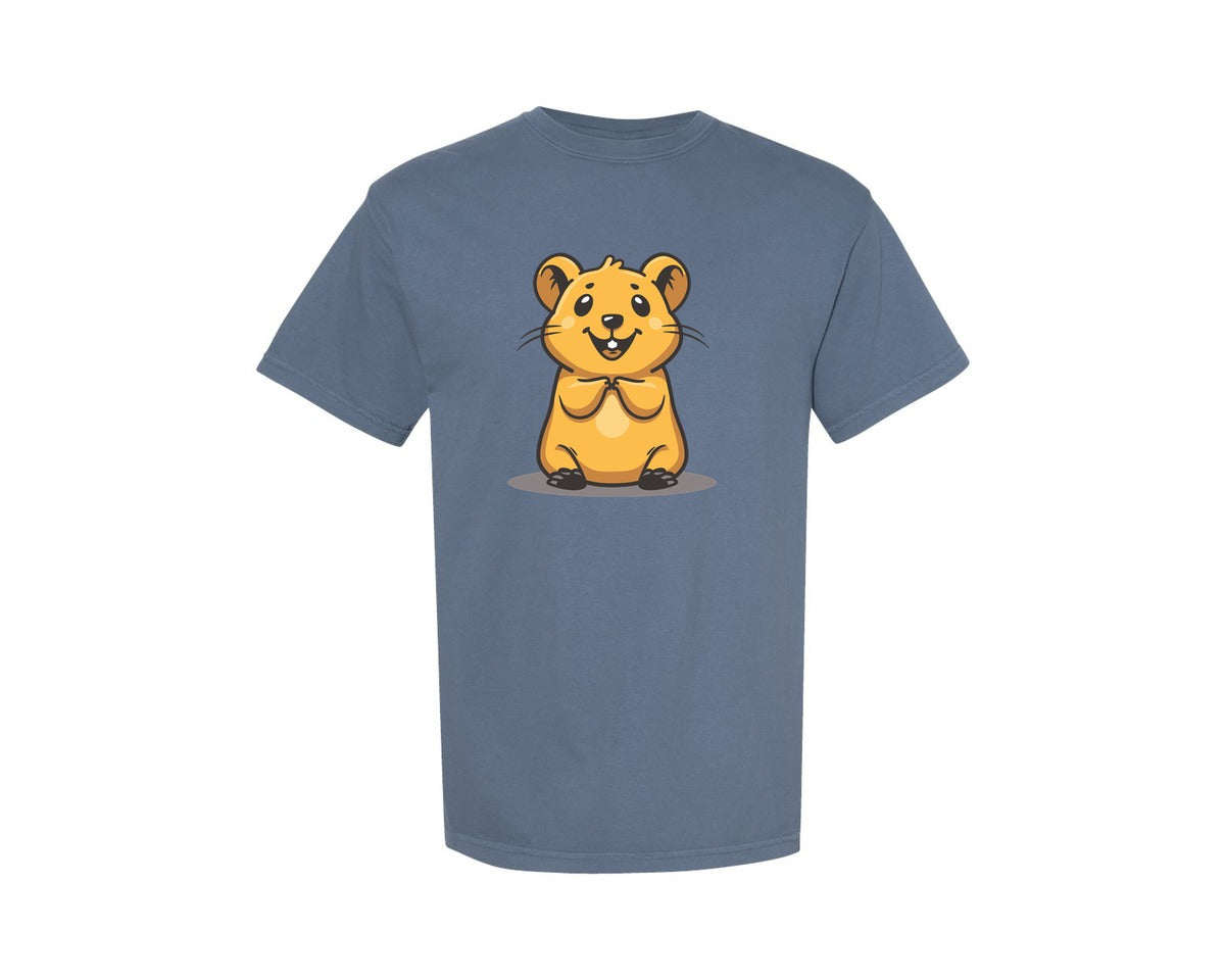 brand:Comfort Colors|color:Blue Jean|Quokka Line Art Vector Graphic T-Shirt