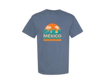 brand:Comfort Colors|color:Blue Jean|Retro Gulf Mexico T Shirt Design Graphic T-Shirt