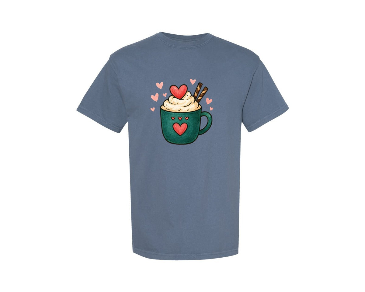 brand:Comfort Colors|color:Blue Jean|Valentine Coffee Valentine 15 Graphic T-Shirt