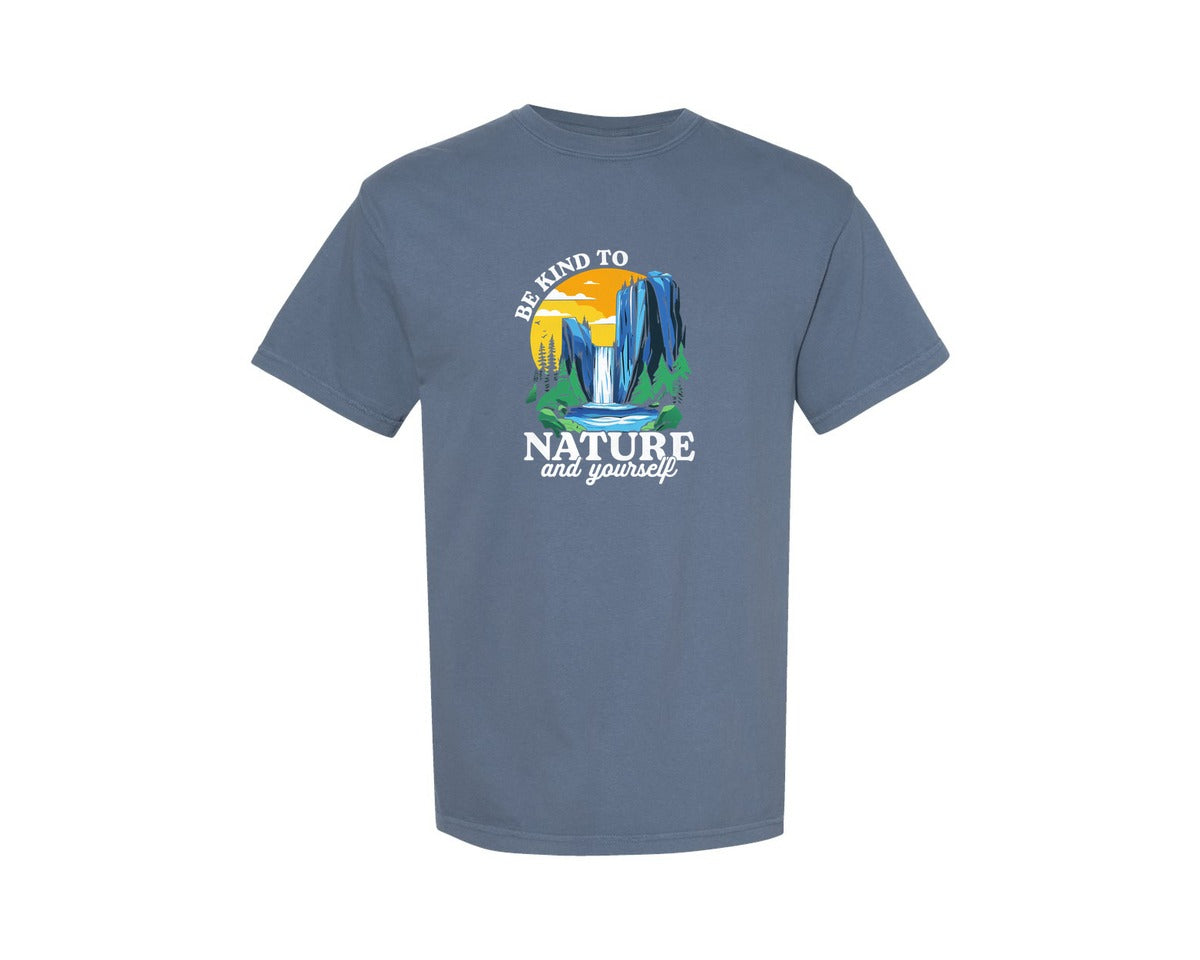 brand:Comfort Colors|color:Blue Jean|Be Kind To Nature And Yourself Graphic T-Shirt
