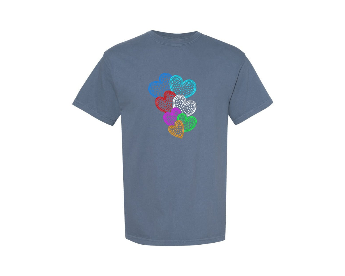 brand:Comfort Colors|color:Blue Jean|Love Rhinestone Templates Design 53 Graphic T-Shirt