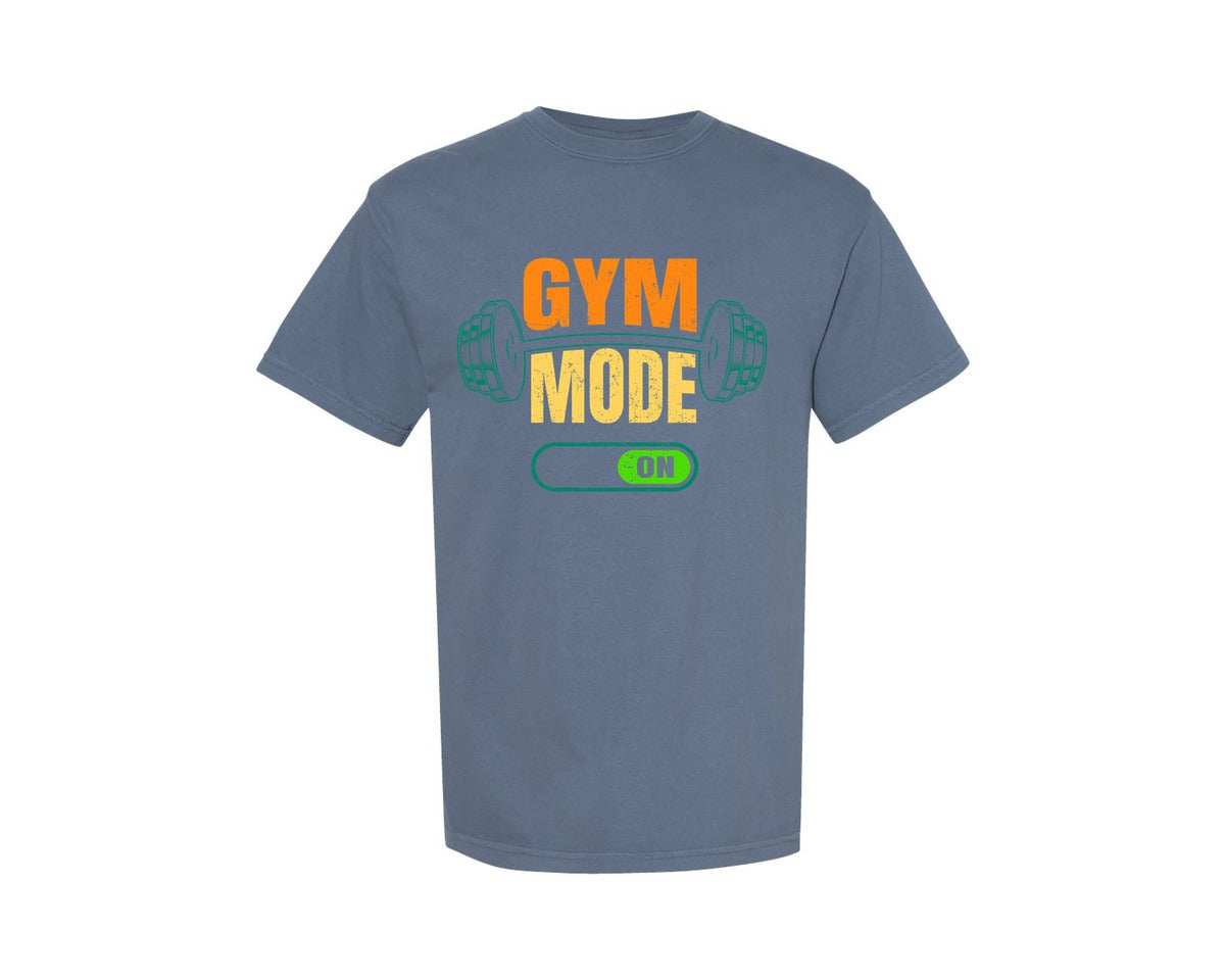 brand:Comfort Colors|color:Blue Jean|Gym Mode On Gym T Shirt Design Graphic T-Shirt