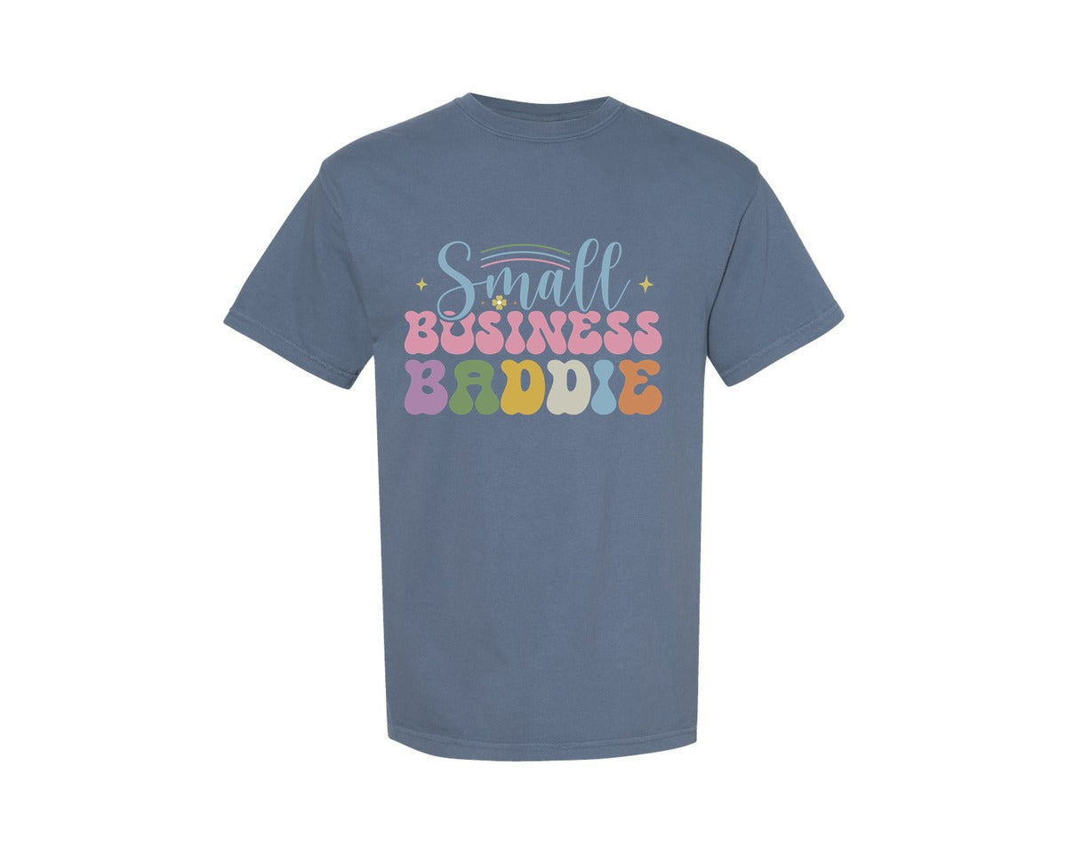 brand:Comfort Colors|color:Blue Jean|Small Business Baddie Graphic T-Shirt
