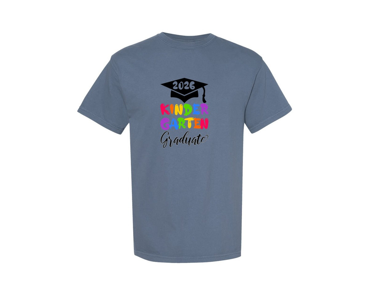 brand:Comfort Colors|color:Blue Jean|Kindergarten Graduation Kinder Squad 26 Graphic T-Shirt
