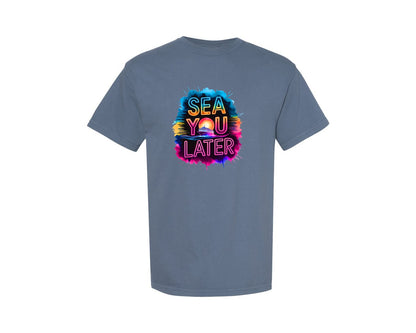 brand:Comfort Colors|color:Blue Jean|Sea You Later Cruise Ship Graphic T-Shirt