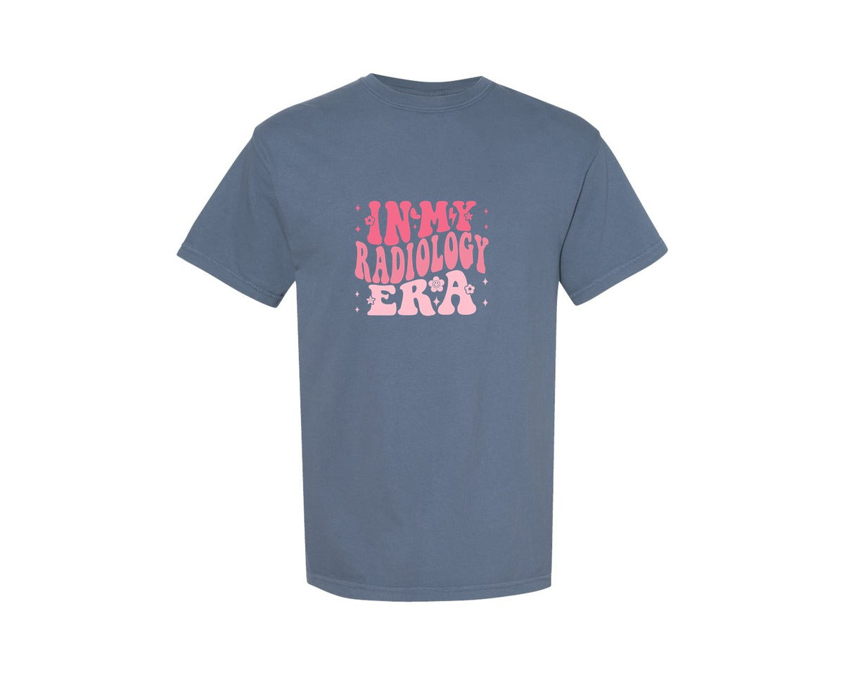 brand:Comfort Colors|color:Blue Jean|In My Radiology Era Retro Wavy T Shi Graphic T-Shirt