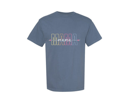 brand:Comfort Colors|color:Blue Jean|Mama Mama Shirt Graphic T-Shirt