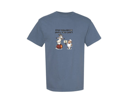 brand:Comfort Colors|color:Blue Jean|Goats Balancing Act Graphic T-Shirt