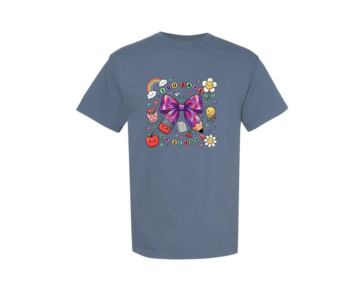 brand:Comfort Colors|color:Blue Jean|100 Days Of School 49 Graphic T-Shirt