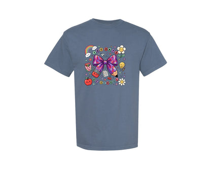 brand:Comfort Colors|color:Blue Jean|100 Days Of School 49 Graphic T-Shirt