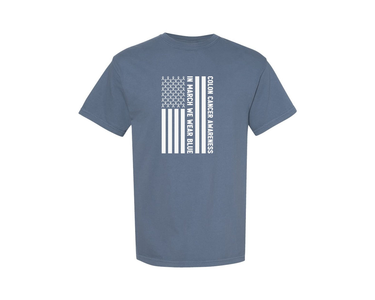 brand:Comfort Colors|color:Blue Jean|Colorectal Colon Cancer Awareness Month Graphic T-Shirt