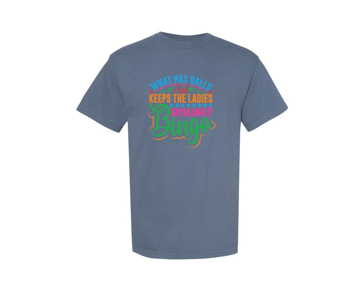 brand:Comfort Colors|color:Blue Jean|What Has Balls And Keeps Bingo Game 2 Graphic T-Shirt