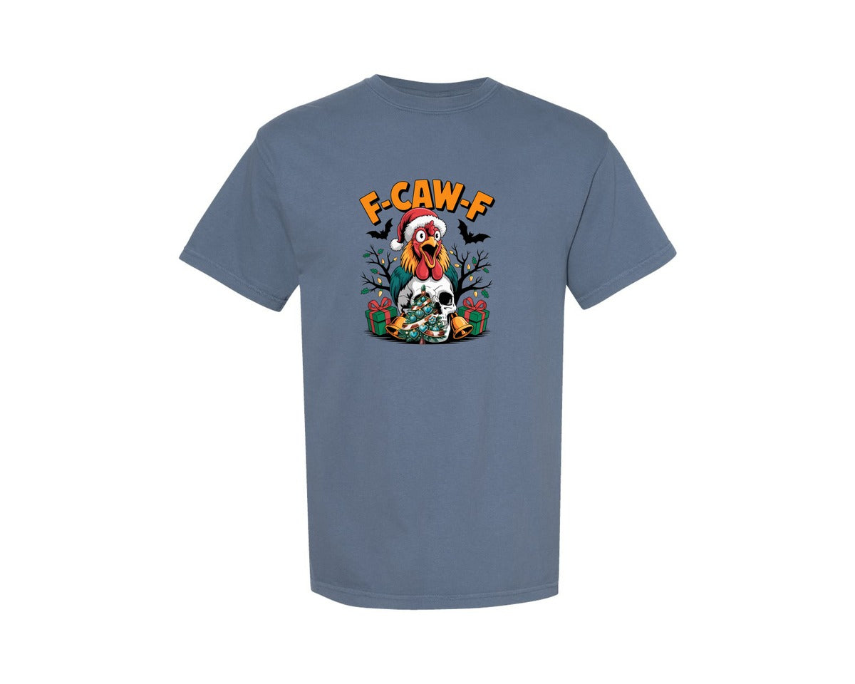 brand:Comfort Colors|color:Blue Jean|F Caw F Chicken Pngchristmas Graphic T-Shirt