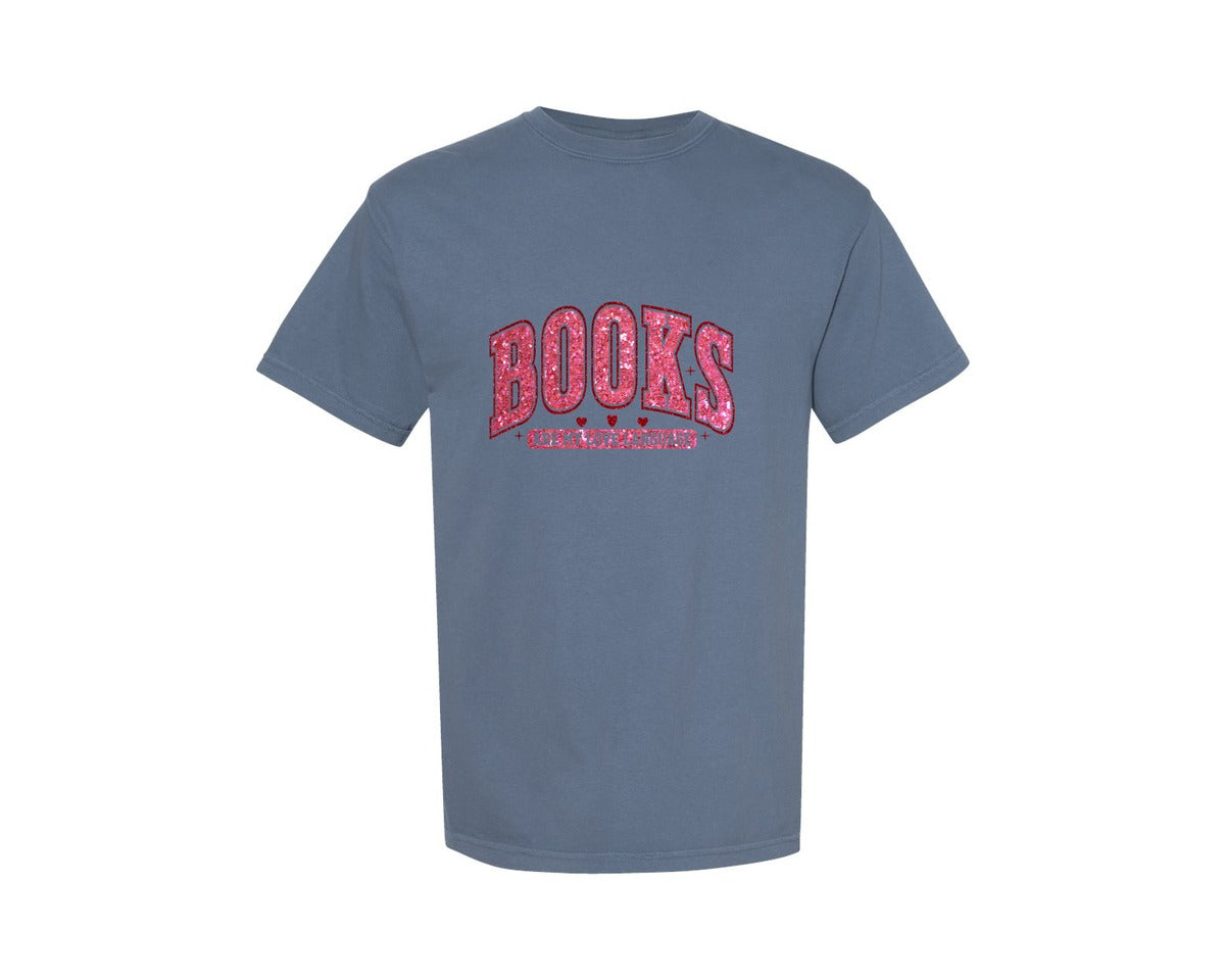 brand:Comfort Colors|color:Blue Jean|Books Are My Love Language T Shirt Desig 4 Graphic T-Shirt