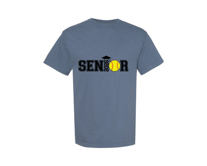 brand:Comfort Colors|color:Blue Jean|Senior Softball 2026 Graduation Graphic T-Shirt