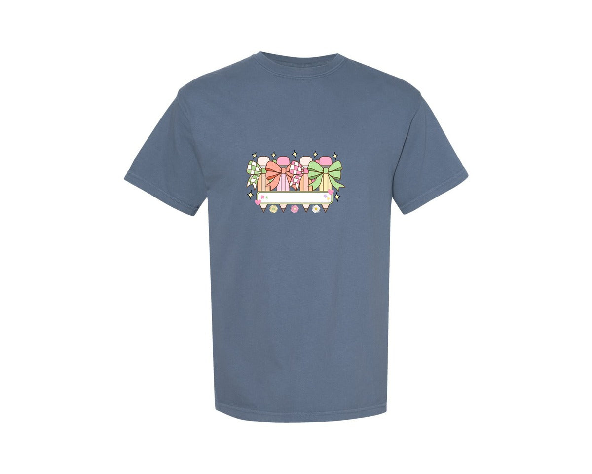 brand:Comfort Colors|color:Blue Jean|Custom Teacher Name Graphic T-Shirt
