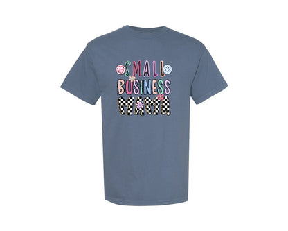 brand:Comfort Colors|color:Blue Jean|Small Business Mama Lettered Doodle Cute Graphic T-Shirt