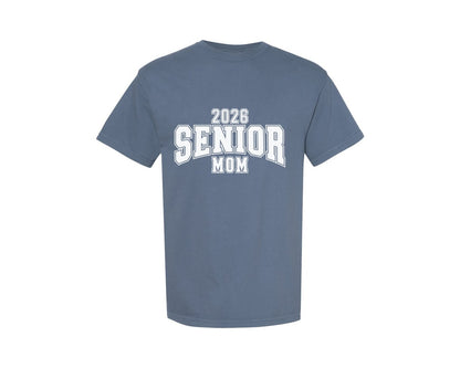 brand:Comfort Colors|color:Blue Jean|Senior Mom 2026 Graduation Varsity Graphic T-Shirt