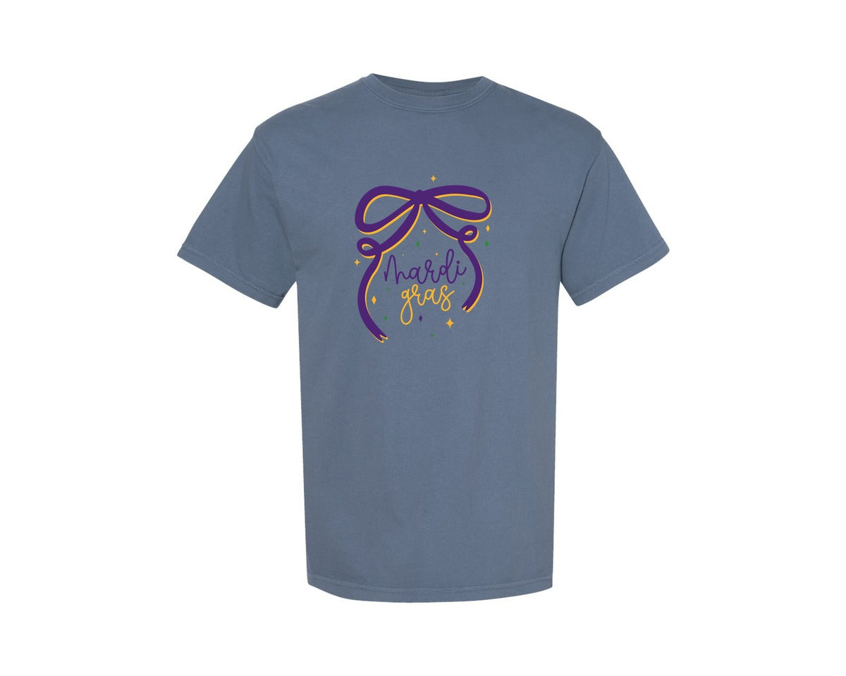 brand:Comfort Colors|color:Blue Jean|Mardi Gras Coquette Mardi Gras 3 Graphic T-Shirt
